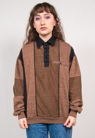 VINTAGE 90'S BROWN & BLACK SWEATSHIRT