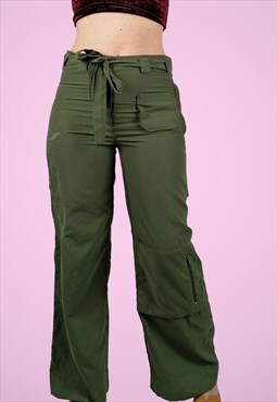 Y2K Cargo Pants Wide Leg Army Green Pockets Festival