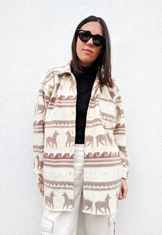 VINTAGE FLEECE OVERSIZED AZTEC SHIRT