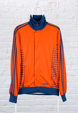 VINTAGE RARE ADIDAS ORIGINALS RECYCLED TRACK JACKET ORANGE