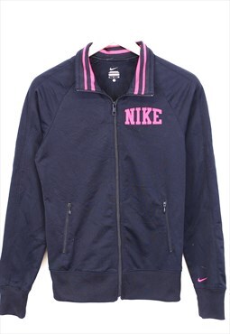 Vintage  Nike Track Jacket Black Pink Zip Up With Chest Logo