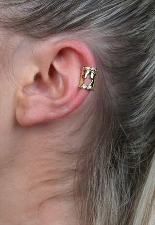 GOLD PLATED WORLD MAP EAR CUFF