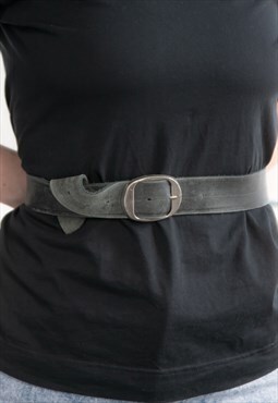 Vintage 70's Grey Soft Leather Belt