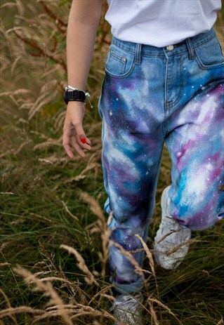 HAND PAINTED GALAXY JEANS