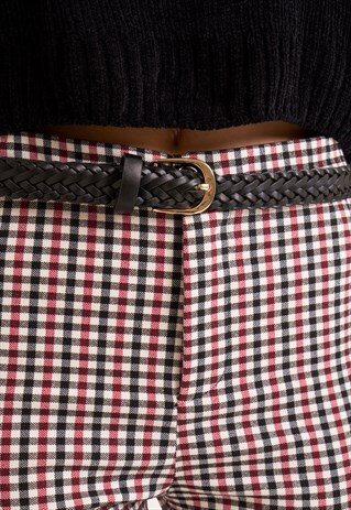 SUBDUED BLACK BRAIDED BELT