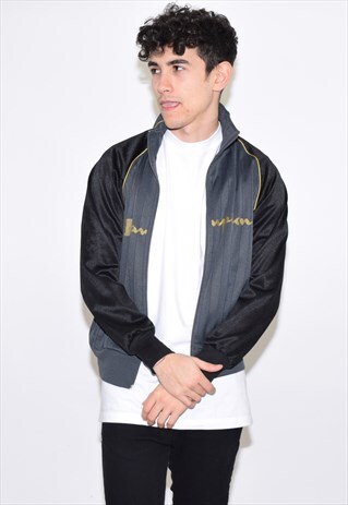 VINTAGE 90S GREY BLACK CHAMPION TRACKSUIT TOP