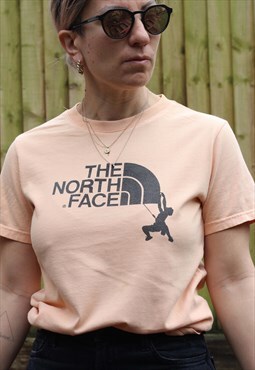 Vintage Y2K The North Face rock climbing t shirt in peach