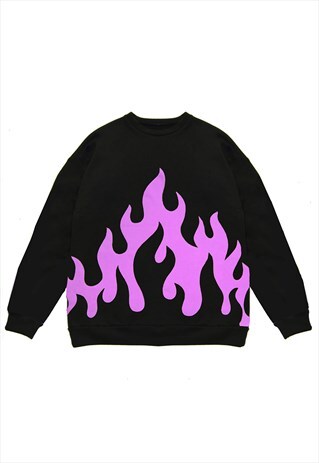FLEECE PURPLE FLAMES SWEATSHIRT