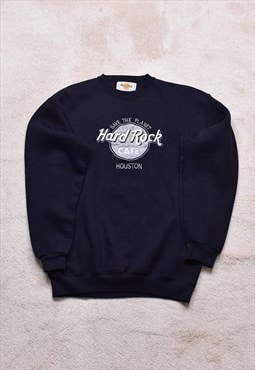 Vintage 90s Hard Rock Cafe Houston Embroidered Sweater