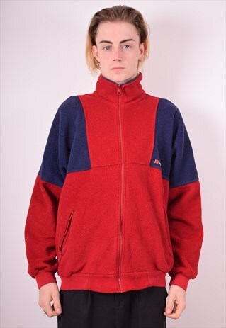 BERGHAUS MENS VINTAGE FLEECE JUMPER XL RED 90S