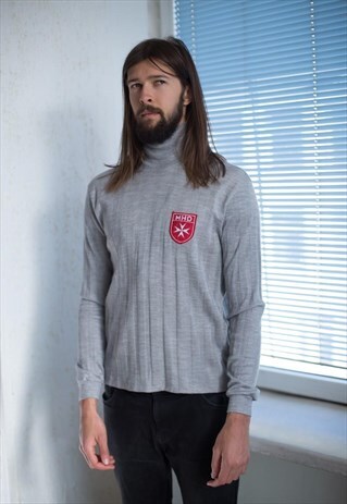 VINTAGE 90'S GREY TURTLE NECK TOP