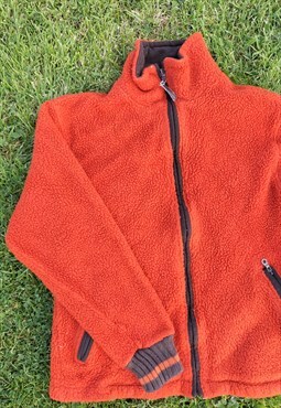 Vintage 90's Padded Burnt Orange Teddy Fleece Jacket