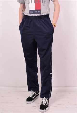 NIKE MENS VINTAGE TRACKSUIT TROUSERS XL NAVY BLUE 90S
