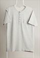Vintage Kansai Yamamoto 1/3 Clip buttons Script T-shirt Grey