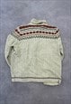 VINTAGE KNITTED CARDIGAN ABSTRACT PATTERNED CHUNKY KNIT