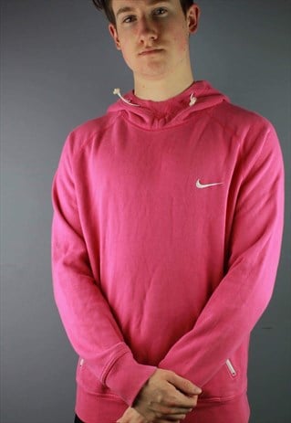 VINTAGE NIKE HOODIE IN PINK WITH EMBROIDERY