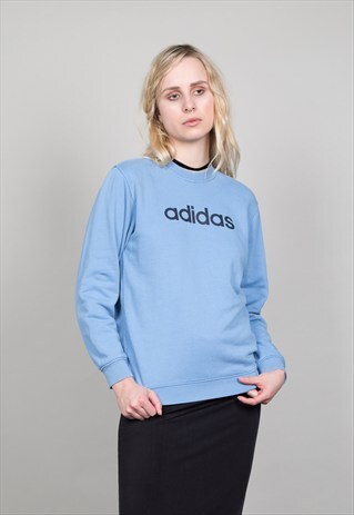 VINTAGE SKY BLUE 90'S ADIDAS SWEATER