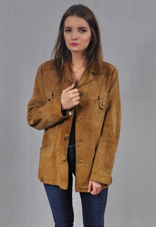 BROWN LEATHER SUEDE JACKET