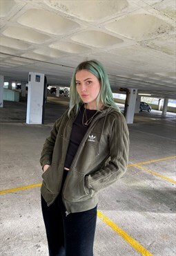 Vintage 90s adidas Originals Green Heavy Cotton Hoodie