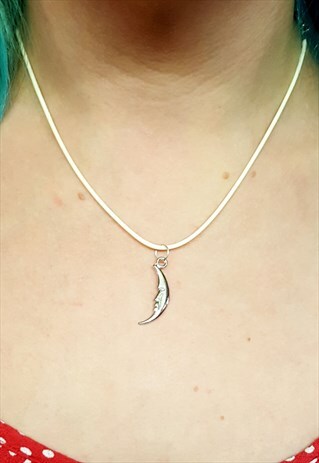 CRESCENT MOON CREAM NECKLACE
