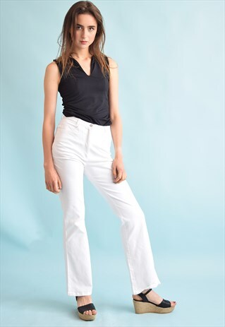 90'S RETRO BOHO FESTIVAL HIGH WAIST FLARE DENIM JEANS