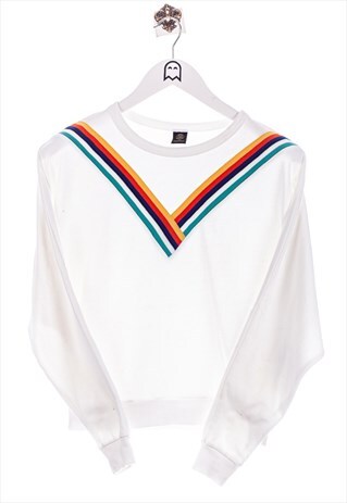 VINTAGE URBAN OUTFITTERS TOP 80S RETRO BANDEROLE STICK WHIT
