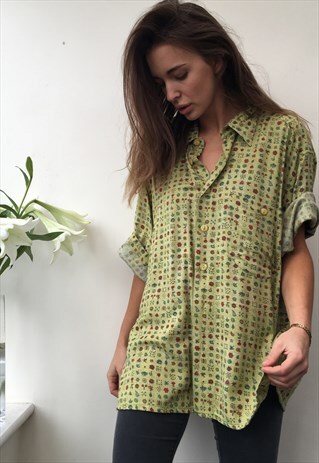 PATTERNED OVERSIZED RETRO VINTAGE UNISEX FESTIVAL SHIRT