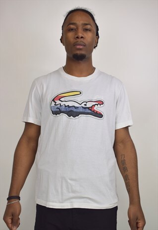 VINTAGE 90S LACOSTE WHITE CROC T-SHIRT