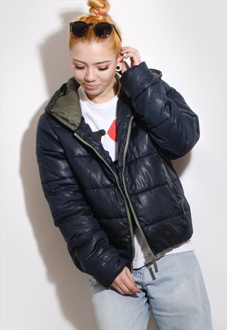 VINTAGE BLUE PUFFER JACKET COAT SKI JACKET