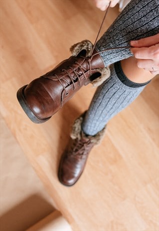 VINTAGE 90S LEATHER ANKLE BOOTS