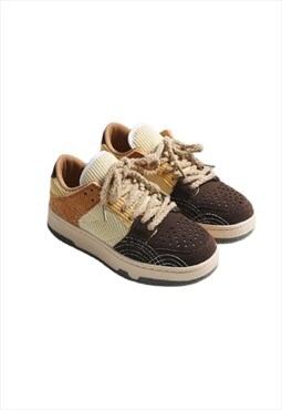 Casual sneakers multi color freestyle trainers in brown