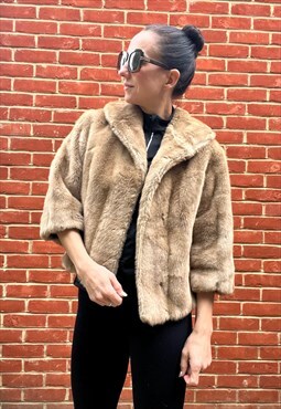 Petite Beige Faux Fur Jacket