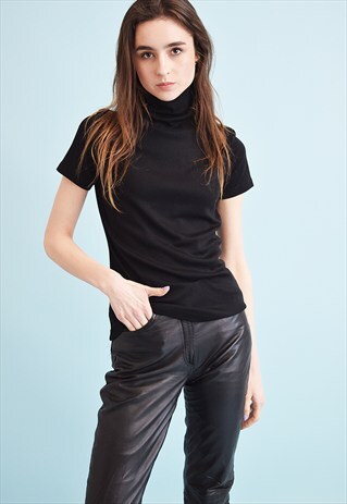 90'S RETRO MINIMALIST TURTLENECK TEEN TOP BLOUSE