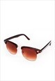 SUNGLASSES IN MATTE BROWN HALF FRAMES WITH METAL DETAILS MEN