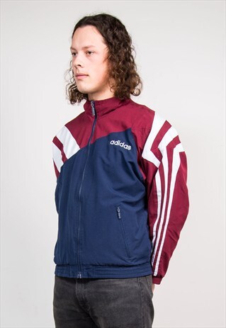 VINTAGE 90'S NAVY BLUE ADIDAS TEAM TRACKSUIT JACKET