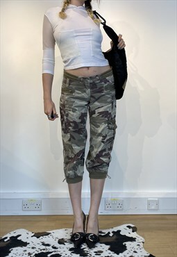 Y2K camo print cargo shorts capris