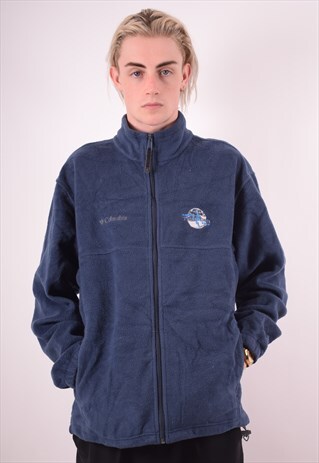 COLUMBIA MENS VINTAGE FLEECE JACKET XL BLUE 90S