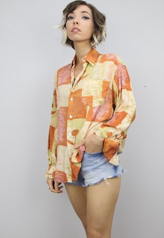 VINTAGE 80S/90S OVERSIZED PATTERNED SHIRT