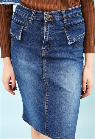 Y2K STONEWASH DENIM TEEN MINI SKIRT