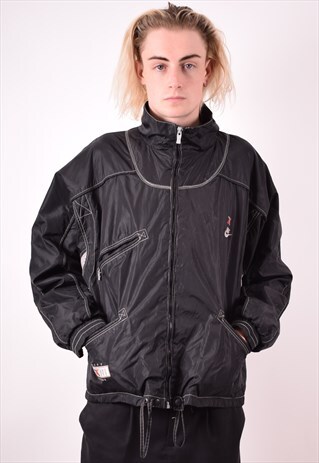 NIKE MENS VINTAGE JACKET MEDIUM BLACK 90S