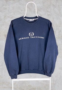 Vintage Sergio Tacchini Sweatshirt Spell Out Embroidered