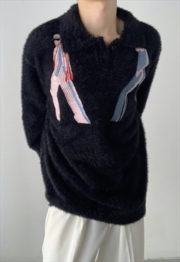 Women's Premium embroidered mohair sweater A VOL.2