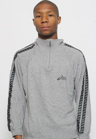 VINTAGE ASICS TAPE LOGO 1/4 ZIP SWEATSHIRT
