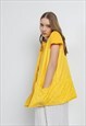 VINTAGE Y2K RELAXED BOXY FIT ZIP UP VEST IN YELLOW M