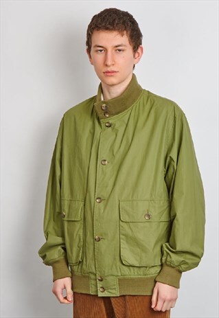 VINTAGE 90'S FERRE KHAKI BOMBER JACKET