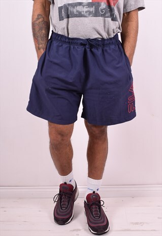 FILA MENS VINTAGE SHORTS W40 NAVY BLUE 90'S
