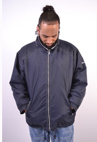 VINTAGE CHAMPION WINDBREAKER JACKET BLUE