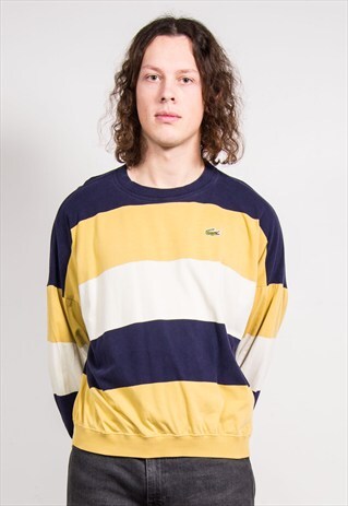 90'S VINTAGE LACOSTE STRIPE SWEATSHIRT JUMPER