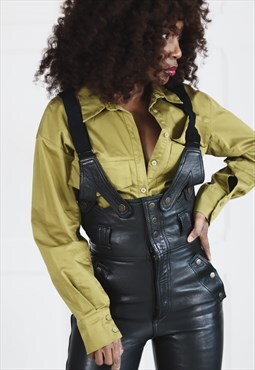 Vintage leather motorbike overalls