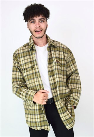 VINTAGE 90'S GREEN CHECKED CARHARTT FESTIVAL SHIRT